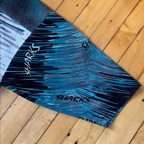 1990s San Jose Sharks "Fanimation" All-Over Print Hockey Jersey - Picture 7 of 11